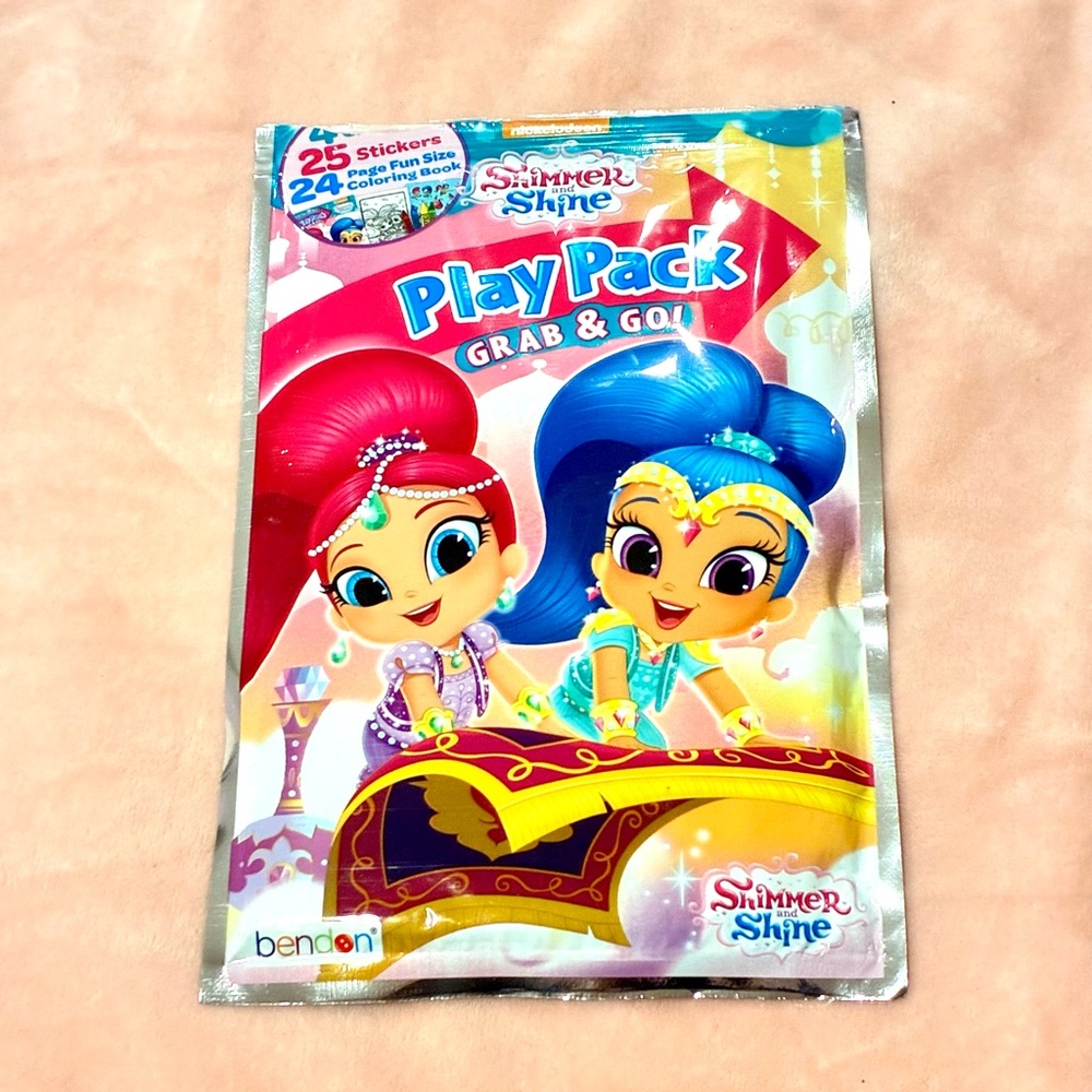 Nickelodeon Shimmer and Shine Play Pack - COLOR BOOK - CRAYONS - STICKER SHEET